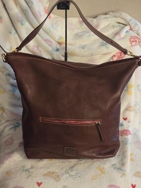 Dooney And Bourke Camden Florentine Large Leather Hobo CHESTNUT